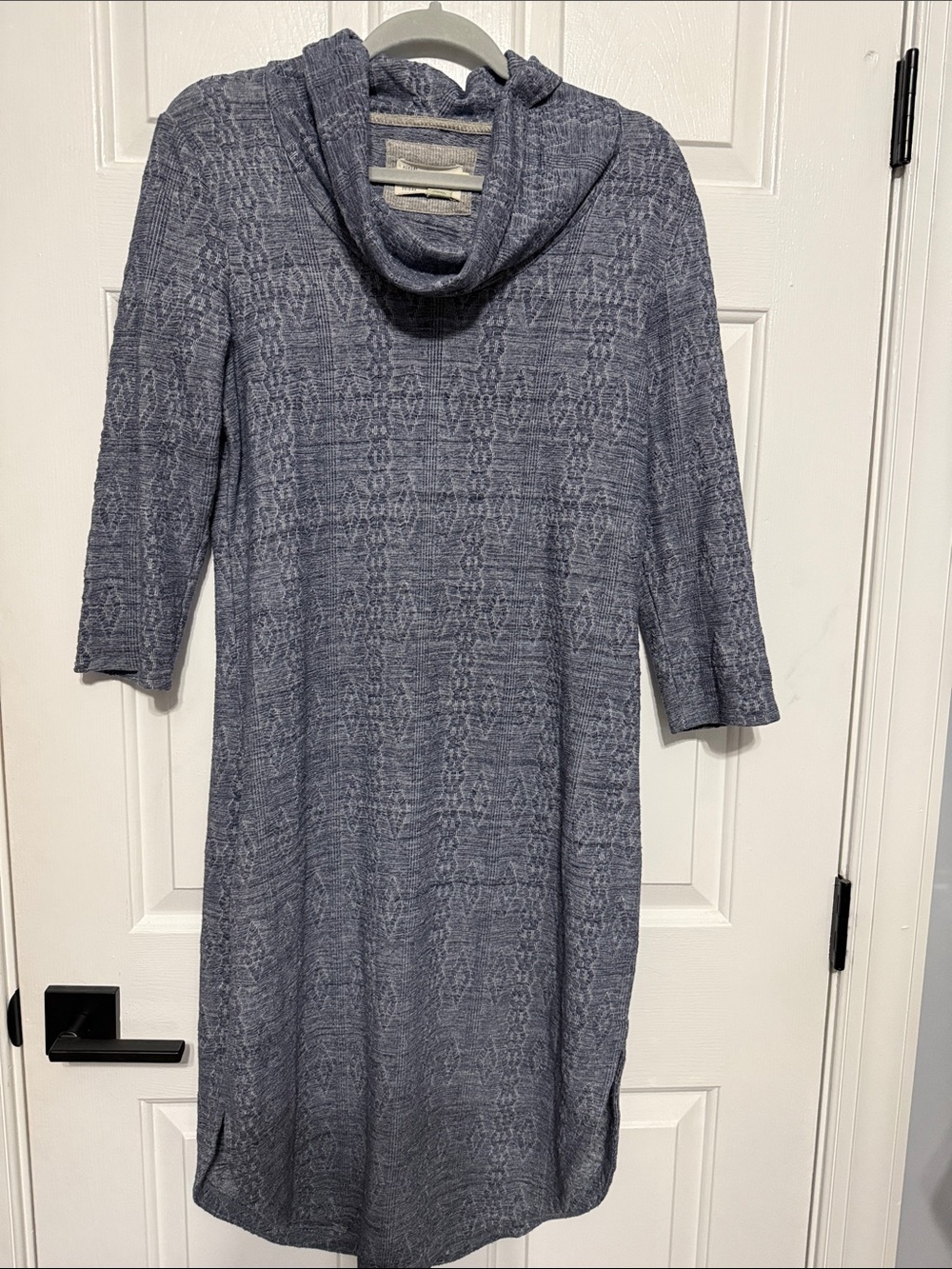 Anthropologie Cowl Neck Midi Dress in Slate Blue